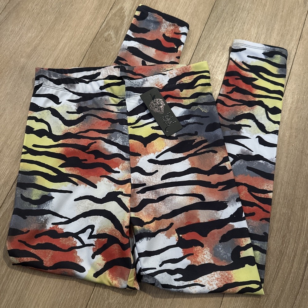 Ed Hardy Women's Tiger Print High-Rise Full-Length Leggings Emo Skate Large